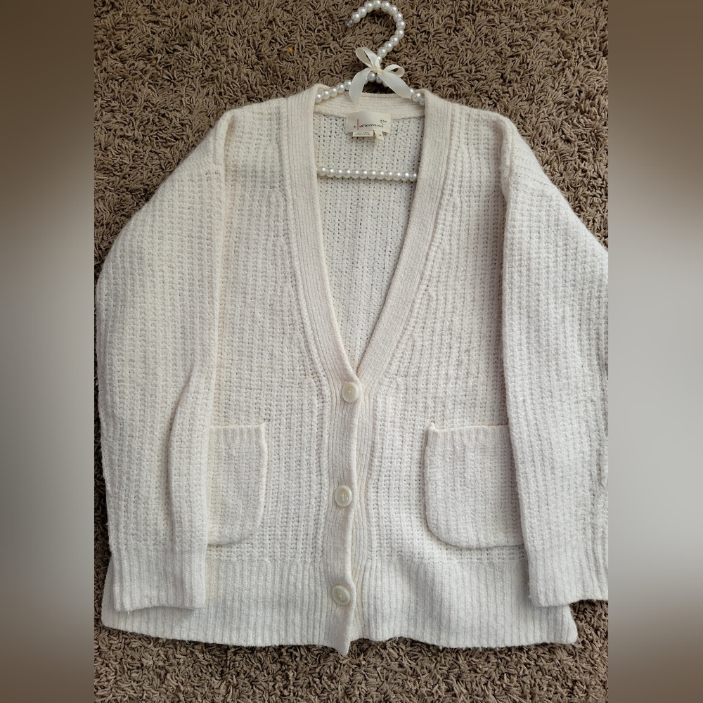 Anthropologie Ivory White Cardigan Sweater🤍